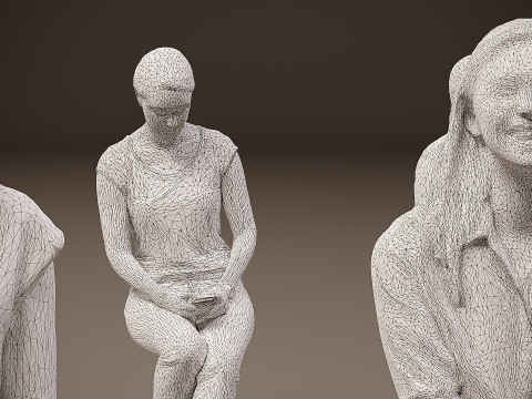 Sitzende Menschen x 10 07 3D Modell