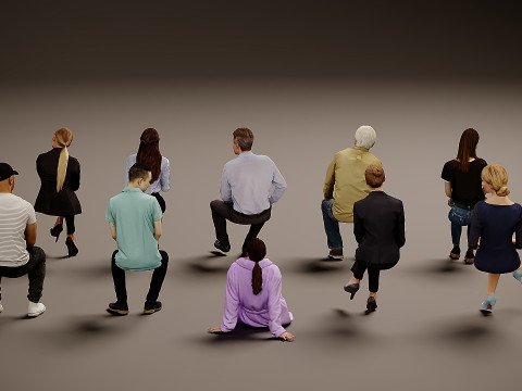 Sitzende Menschen x 10 08 3D Modell