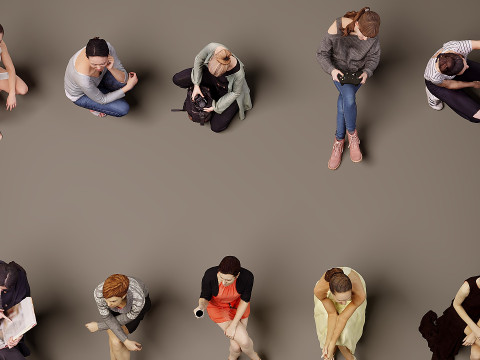 Pessoas sentadas x 10 10 Modelo 3D