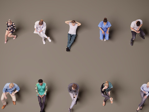 Pessoas sentadas x 10 11 Modelo 3D