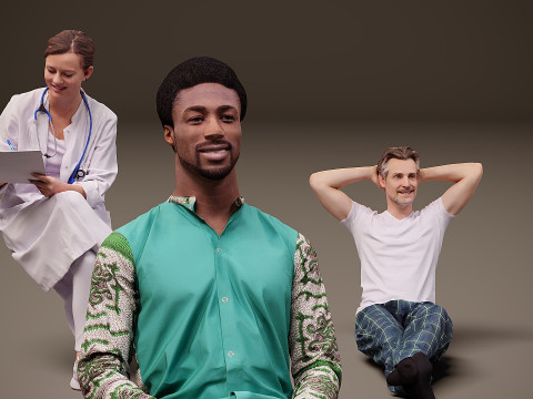 Pessoas sentadas x 10 11 Modelo 3D