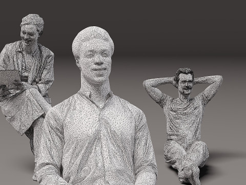 Pessoas sentadas x 10 11 Modelo 3D