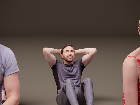 Sitzende Menschen x 10 12 3D Modell