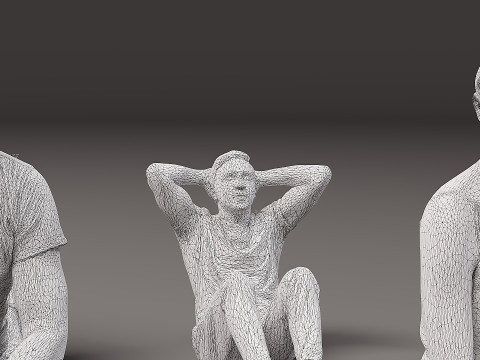 Sitzende Menschen x 10 12 3D Modell