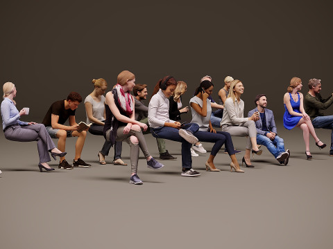 Сидячі люди х 15 00 3D Модель