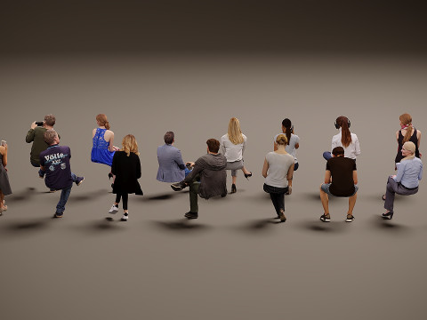 Сидячі люди х 15 00 3D Модель