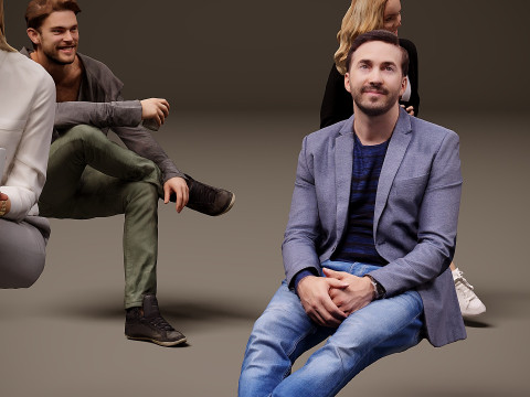 Сидячі люди х 15 00 3D Модель