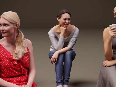 座る人×15 01 3Dモデル