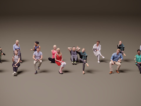 座る人×15 02 3Dモデル