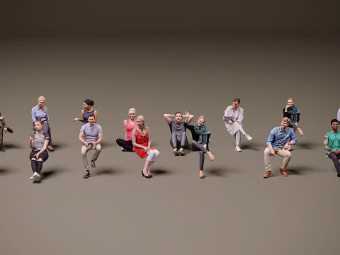 Pessoas sentadas x 15 02 Modelo 3D