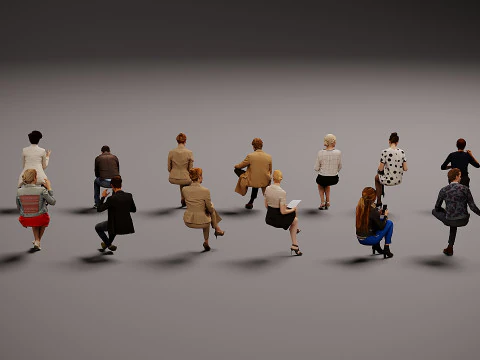 Persone sedute x 15 03 Modello 3D