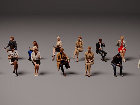 Orang yang duduk x 15 03 Model 3D