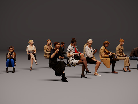 Orang yang duduk x 15 03 Model 3D