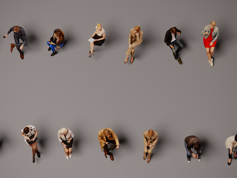 Orang yang duduk x 15 03 Model 3D