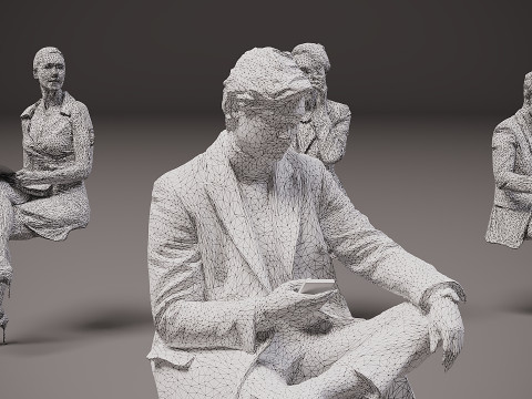 Orang yang duduk x 15 03 Model 3D