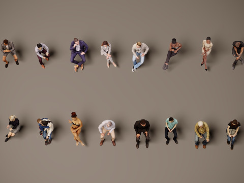 Sitzende Personen x 20 3D Modell