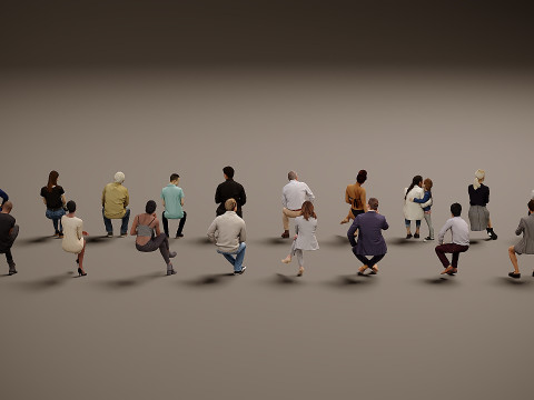 Sitzende Personen x 20 3D Modell