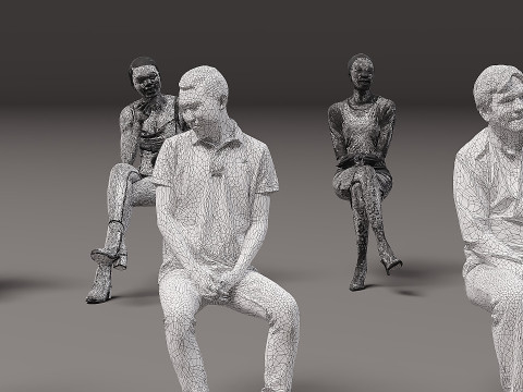 Sitzende Personen x 20 3D Modell