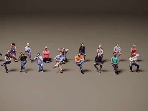 坐着的人 x 20 00 3D 模型