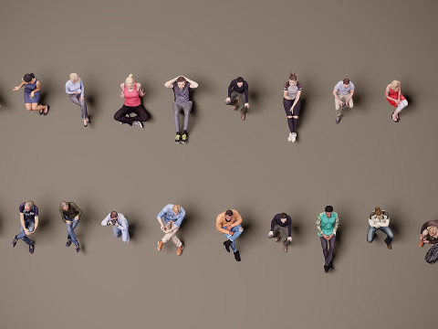 Personas sentadas x 20 00 Modelo 3D