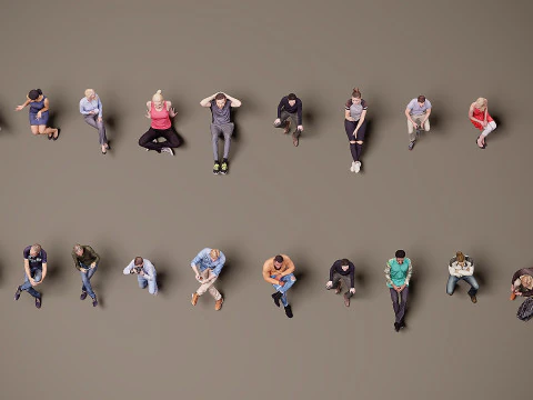 Sitting people x 20 00 3D Model
