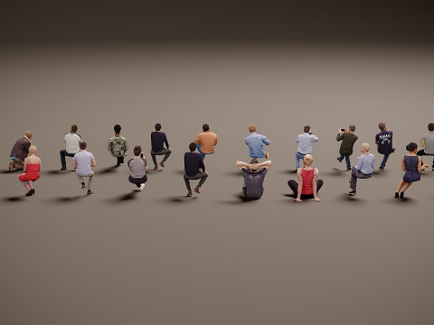 Personas sentadas x 20 00 Modelo 3D