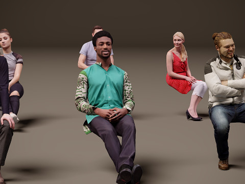 Personas sentadas x 20 00 Modelo 3D