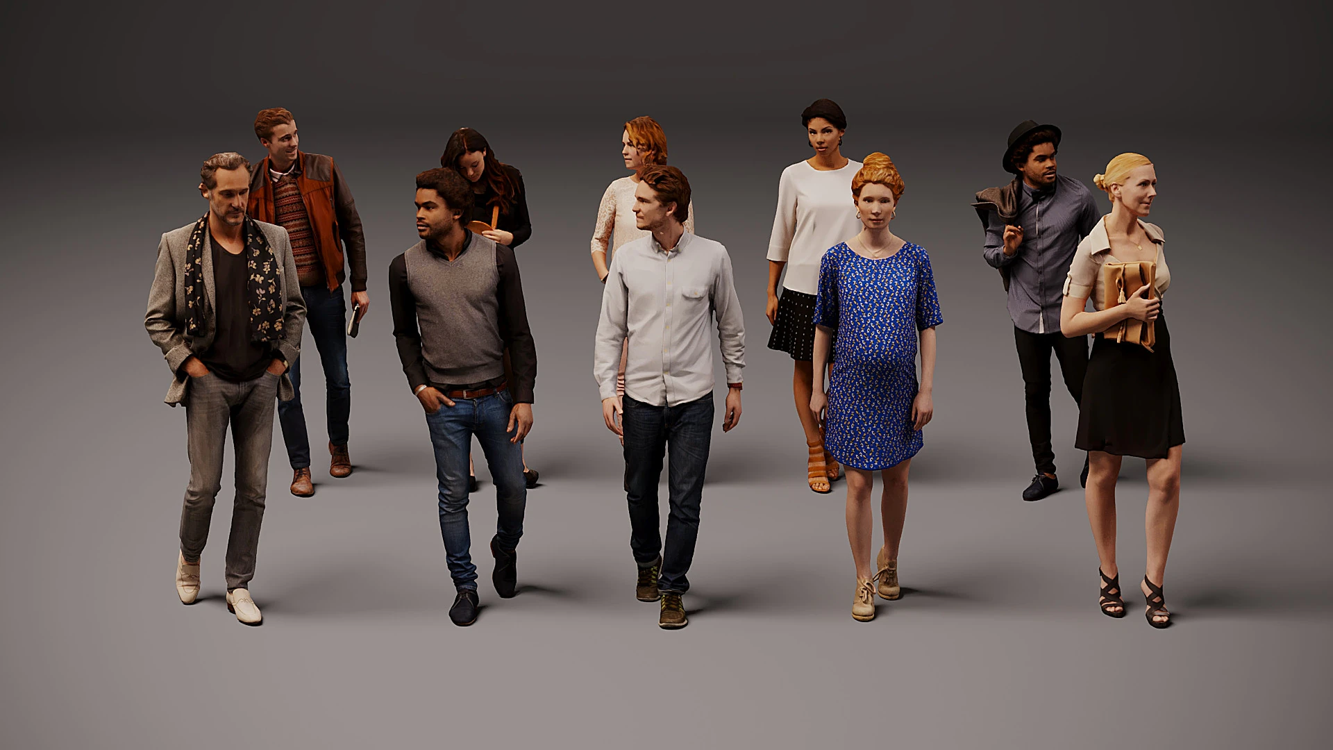 Collection of people x 10 13 3D Model .c4d .max .obj .3ds .fbx .stl .blend 