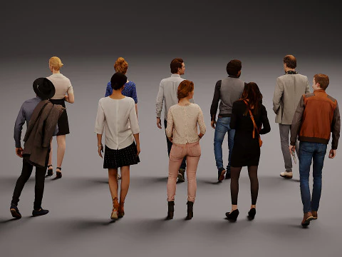 Collection of people x 10 13 3D Model