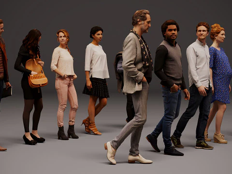 Collection of people x 10 13 3D Model