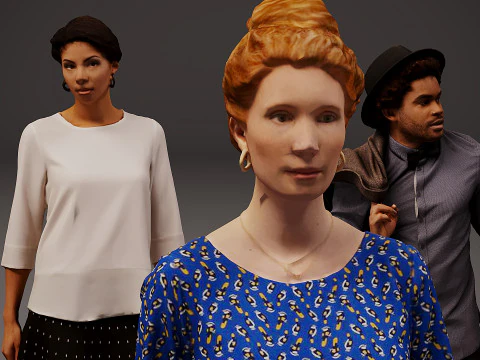 Collection of people x 10 13 3D Model