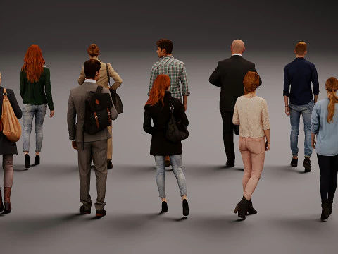 Collection of people x 10 14 3D Model
