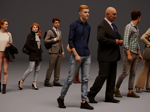 Collection of people x 10 14 3D Model