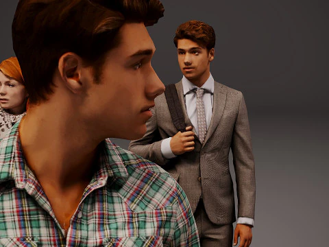 Collection of people x 10 14 3D Model