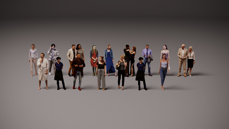 Verzameling van mensen x 16 3D Model .c4d .max .obj .3ds .fbx .stl .blend