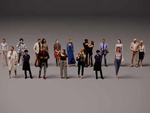 Kolekcja osób x 16 Model 3D