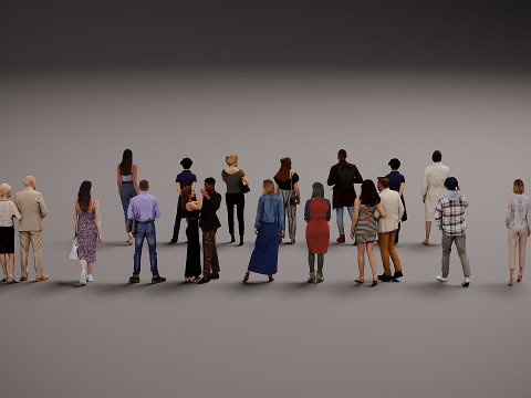 Verzameling van mensen x 16 3D Model