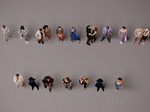 Verzameling van mensen x 16 3D Model