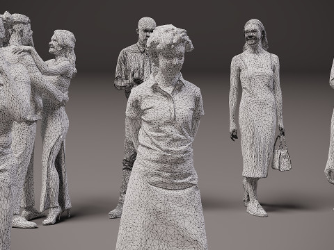 Verzameling van mensen x 16 3D Model