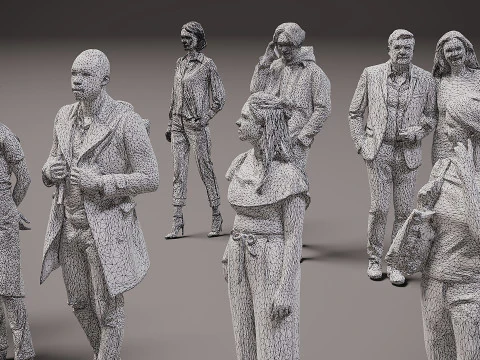 Collection of people x 16 3D Model