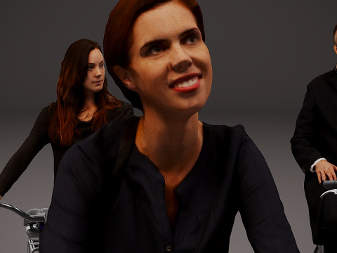 Kolekcja rowerzystów x 6 Model 3D