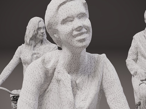 Kolekcja rowerzystów x 6 Model 3D