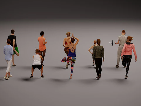 People are athletes x 14 3D Model
