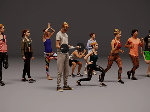 People are athletes x 14 3D Model