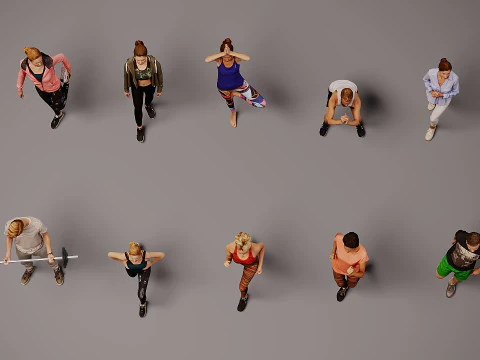People are athletes x 14 3D Model