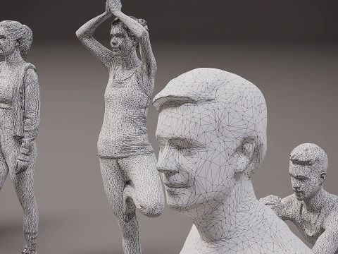 People are athletes x 14 3D Model
