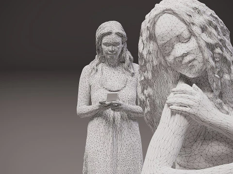 People on the beach x 8 00 3D Model