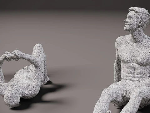 People on the beach x 8 00 3D Model