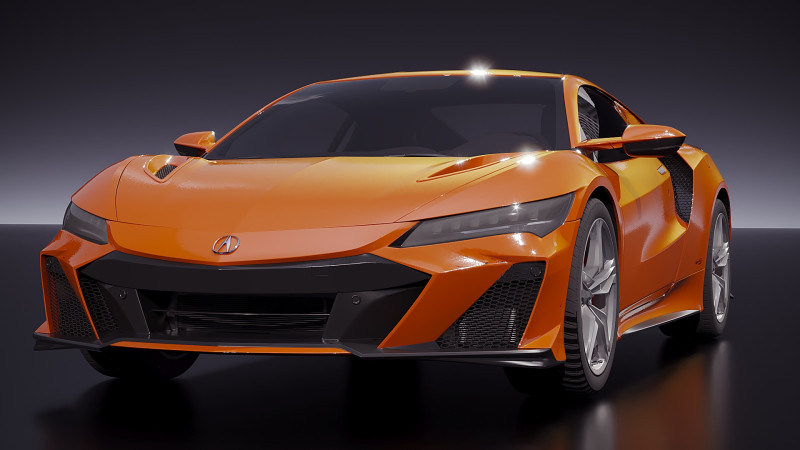 Акура NSX Тип S 2022 3D Модель .c4d .max .obj .3ds .fbx .stl .blend 