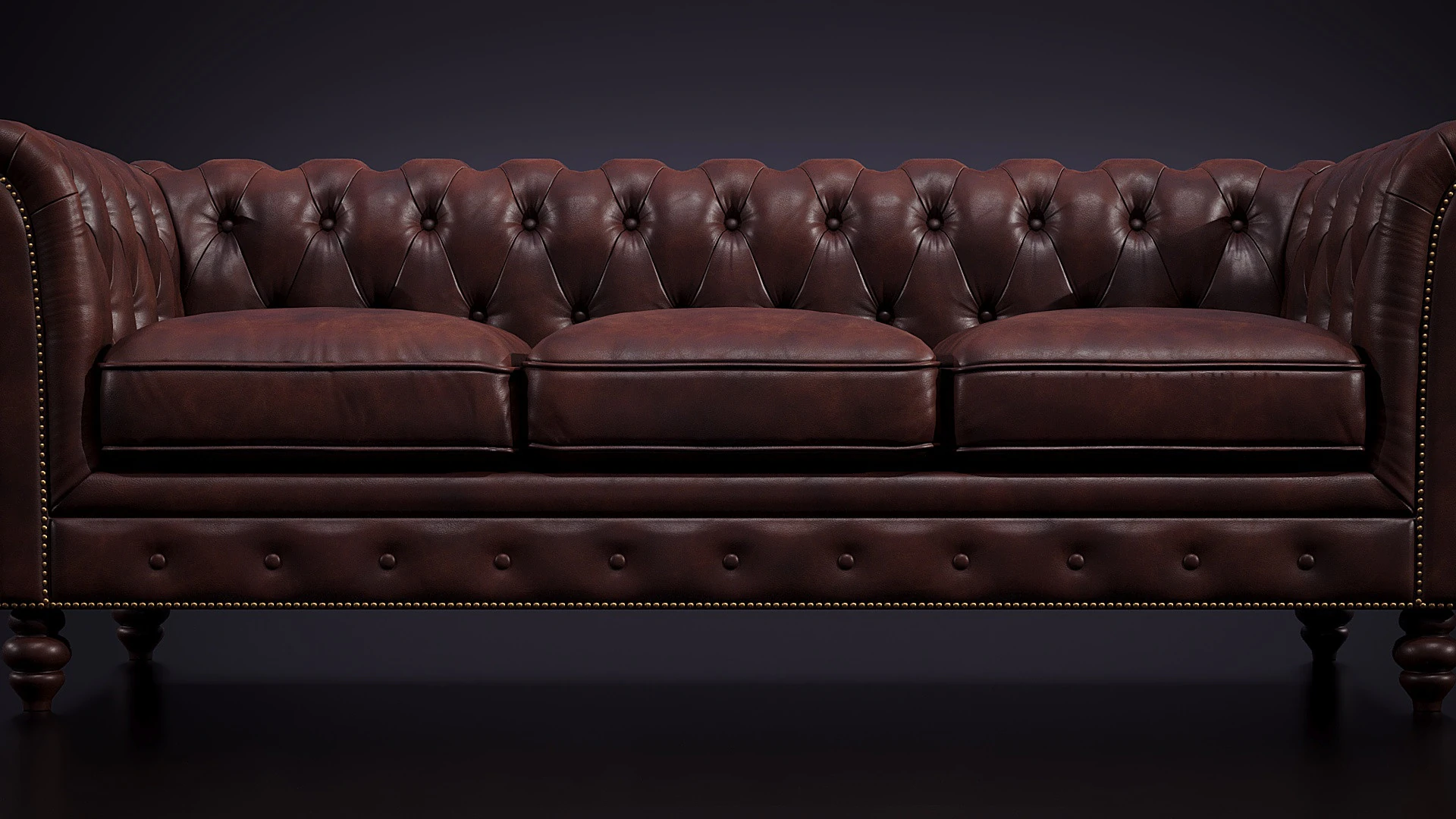 Brooklyn Chesterfield 3D Model .c4d .max .obj .3ds .fbx .stl .blend 